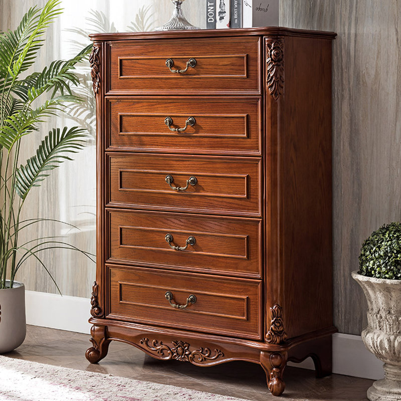Buffet décoratif cerisier massif et bois manufacturé