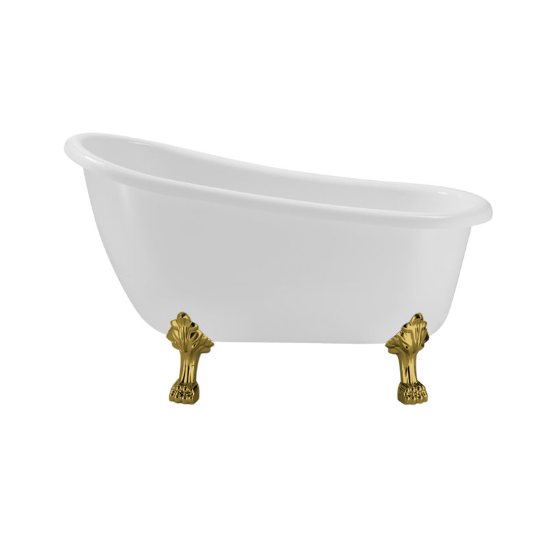 53.1'' x 25.6'' Freestanding Soaking Acrylic Bathtub, Polished Gold, Polished Gold