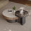 Microcrystalline stone round coffee table set