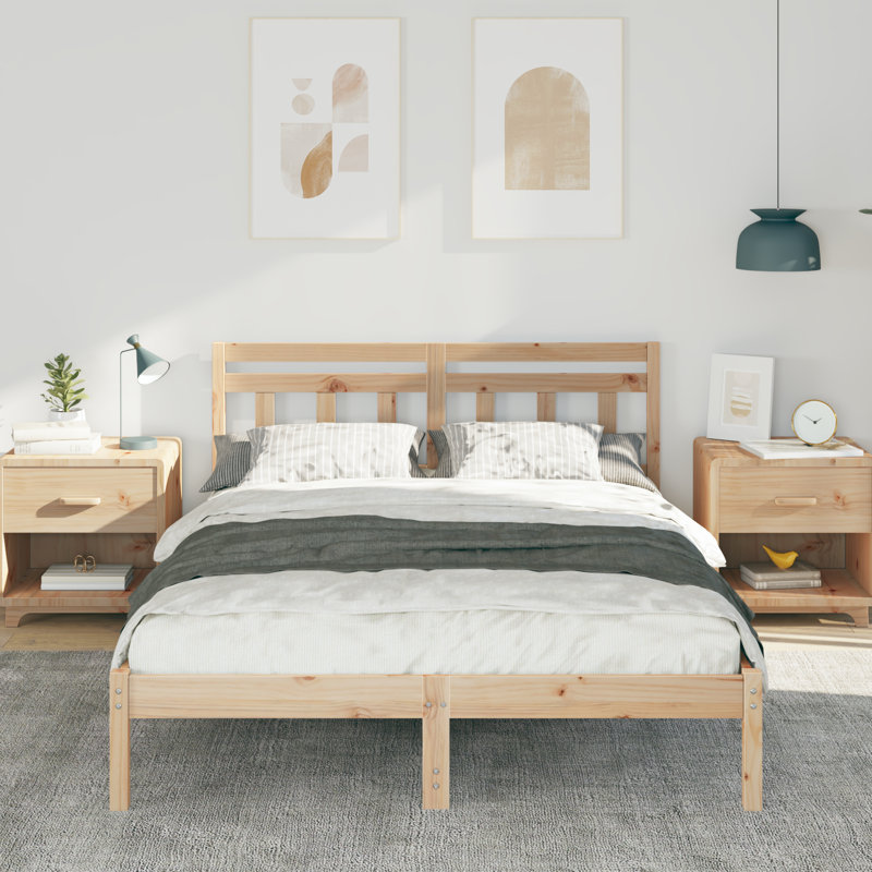 Solid Wood Bed, Natural