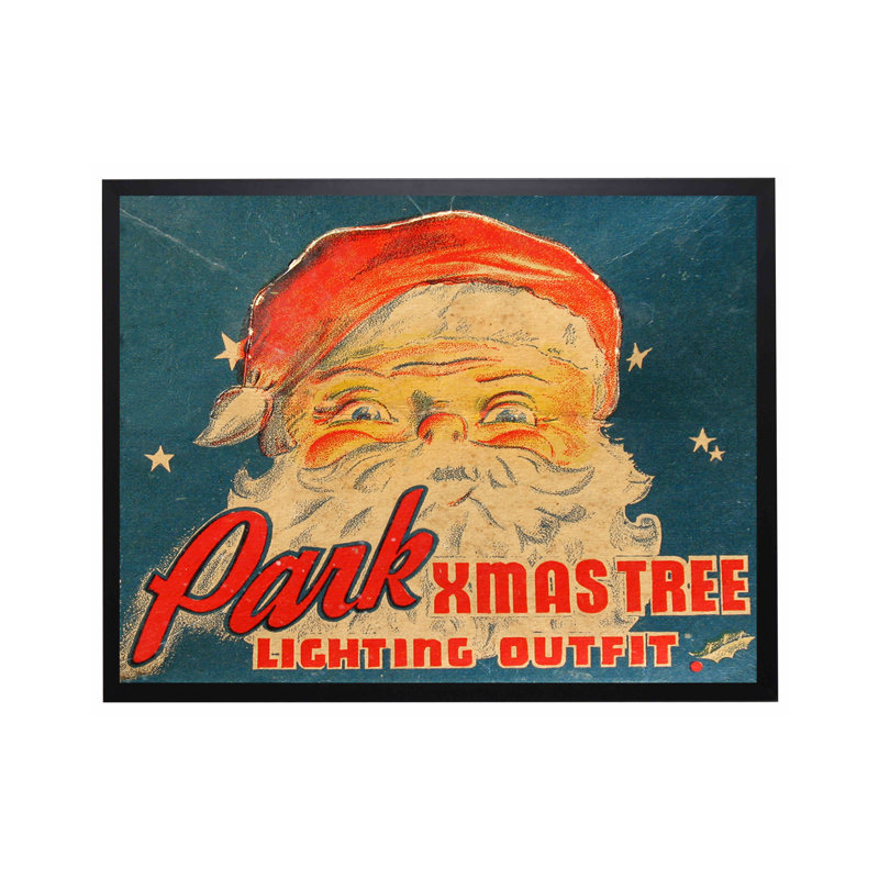 Affiche de Noël rétro avec éclairage de père Noël
