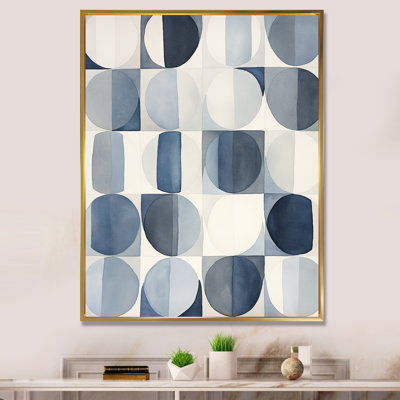 " Universal Grid Circular Watercolor Retro Blue "