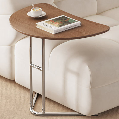 23.3" C-shaped Side Table, Walnut by Wade Logan