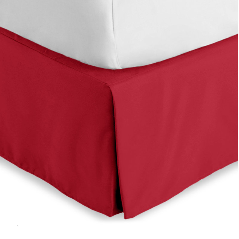 Jupe de lit plissée 15 po sur mesure, Très grand, Rouge