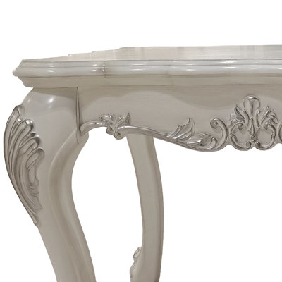 Dresden Bone White Finish End Table