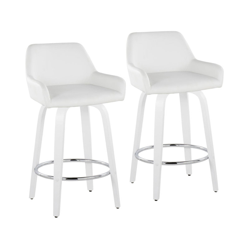 Daniella 26" Fixed-Height Counter Stool - Set Of 2, White