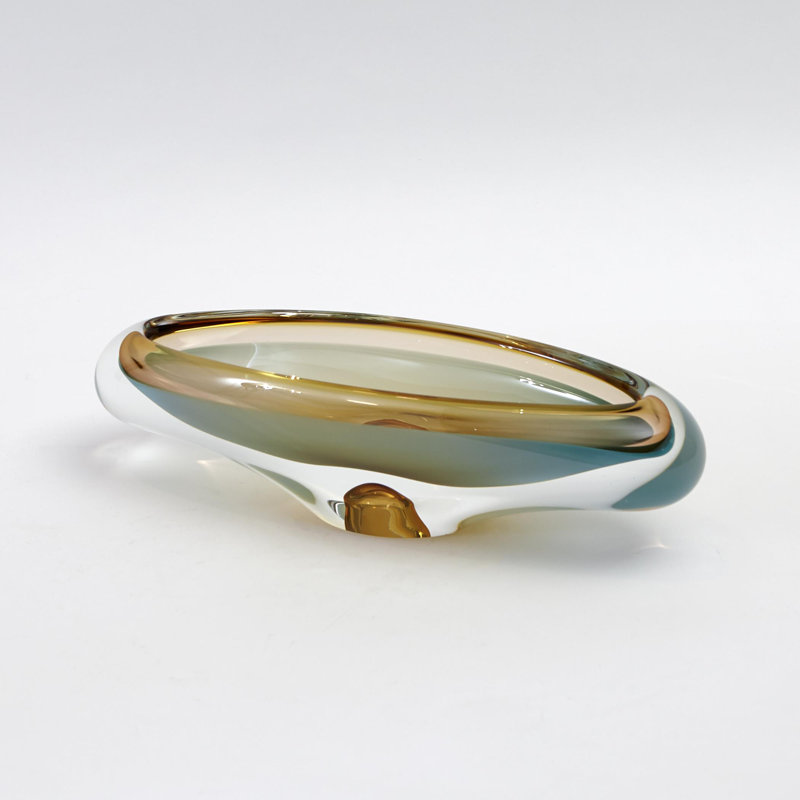 Canoe Bowl-Pistachio Bubble Amber