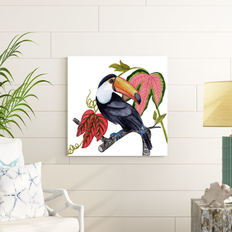 «Toco Toucan I» par Melissa Wang - peinture sur toile tendue, H 30 po x l 30 po