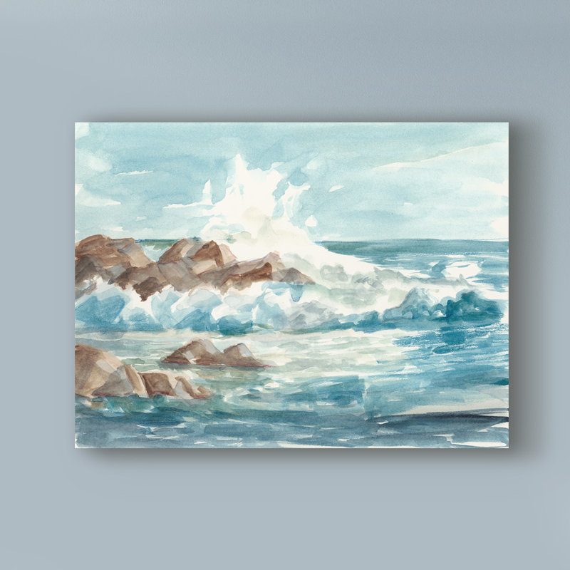 « côtier aquarelle i », reproduction de peinture à l’acrylique sur toile tendue, H 35 po x l 47 po x P 2 po