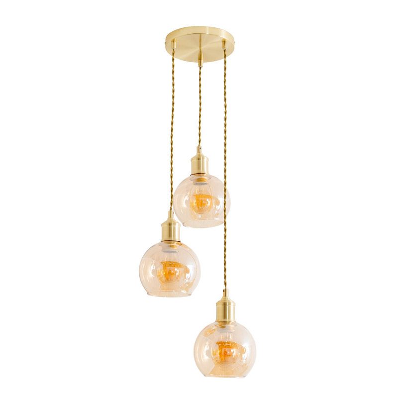 3 - Light Brushed Gold Pendant, Yes