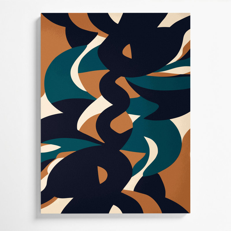 «Abstract Shapes 77», art mural sur toile grise, H 20 po x l 16 po