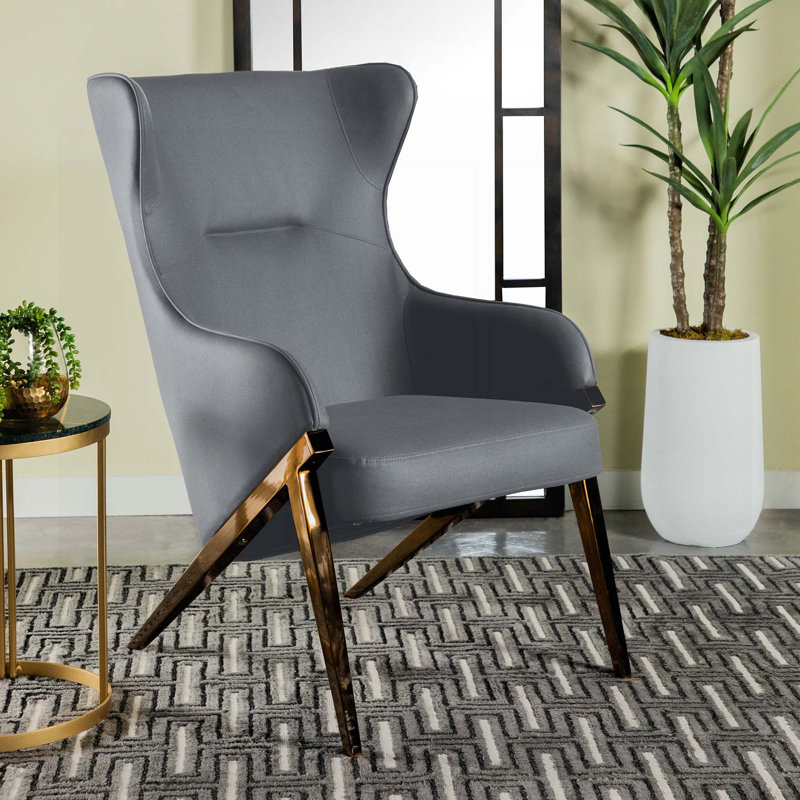 Fauteuil d'appoint rembourré Crendon, Ardoise