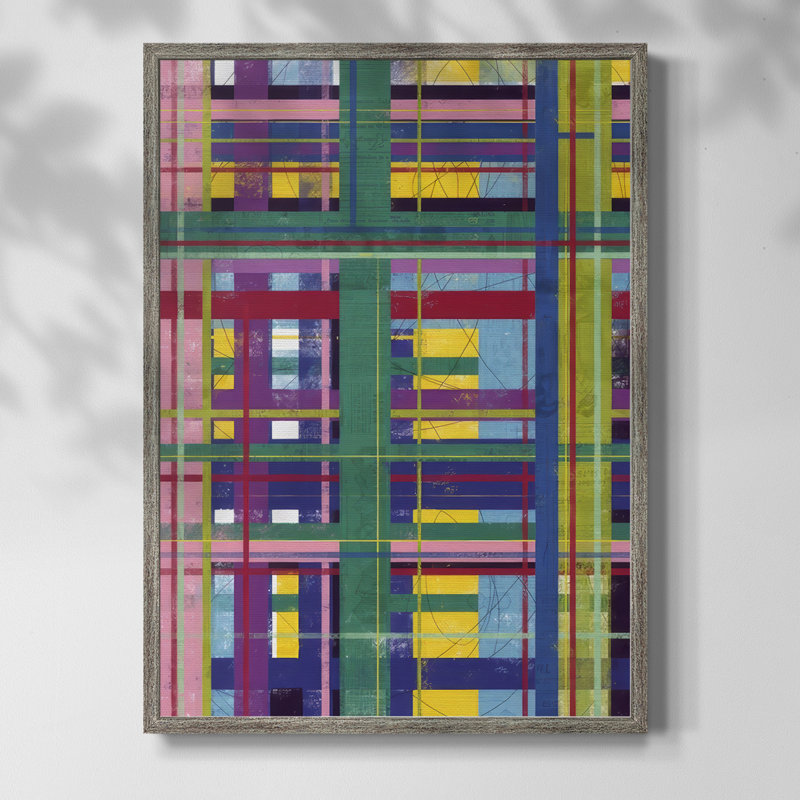 Échafaudage en couleur I, reproduction encadrée - bois massif, H 15 po x l 12 po