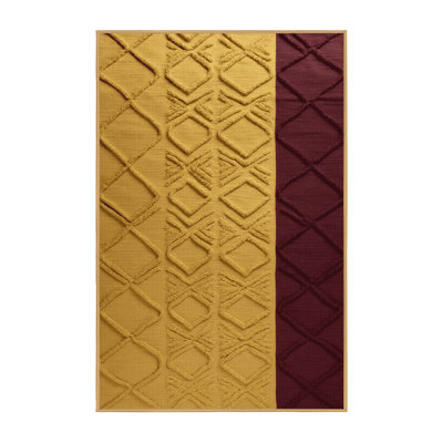 Tapis brun treillis lavable à la machine