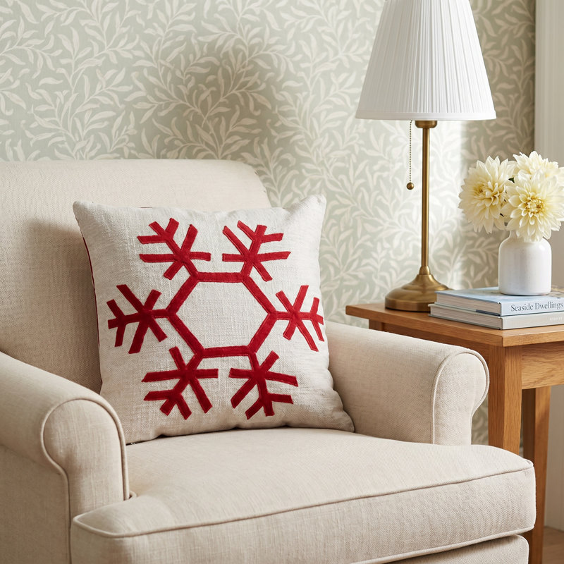 Barton Embroidered Cotton Throw Pillow