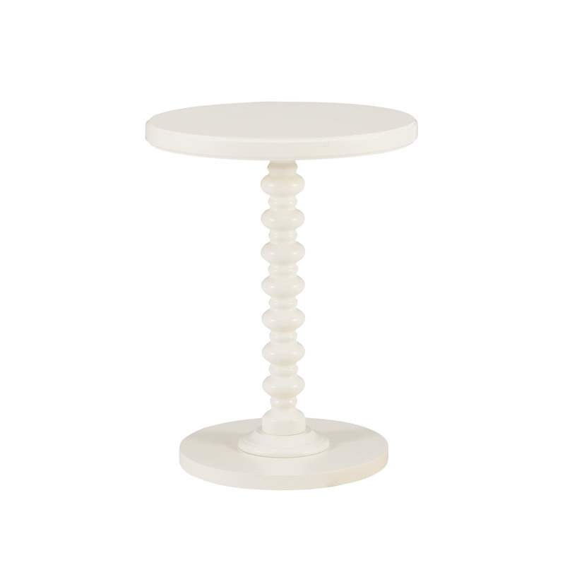 Table de bout à piédestal Fiama, Blanc, H 22,25 po x l 17 po