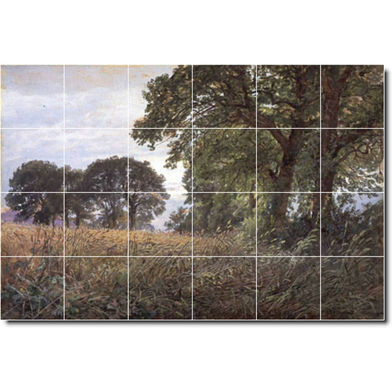 Carrelage mural décoratif en céramique 72 po x 48 po 12 po x 12 po, William Richards, peinture de paysage W07491