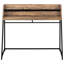 Structure de bureau d'ordinateur moderne, l 48 po, stratifié brun et métal noir, tablettes de rangement pour table contemporaine avec détails en métal-997318285