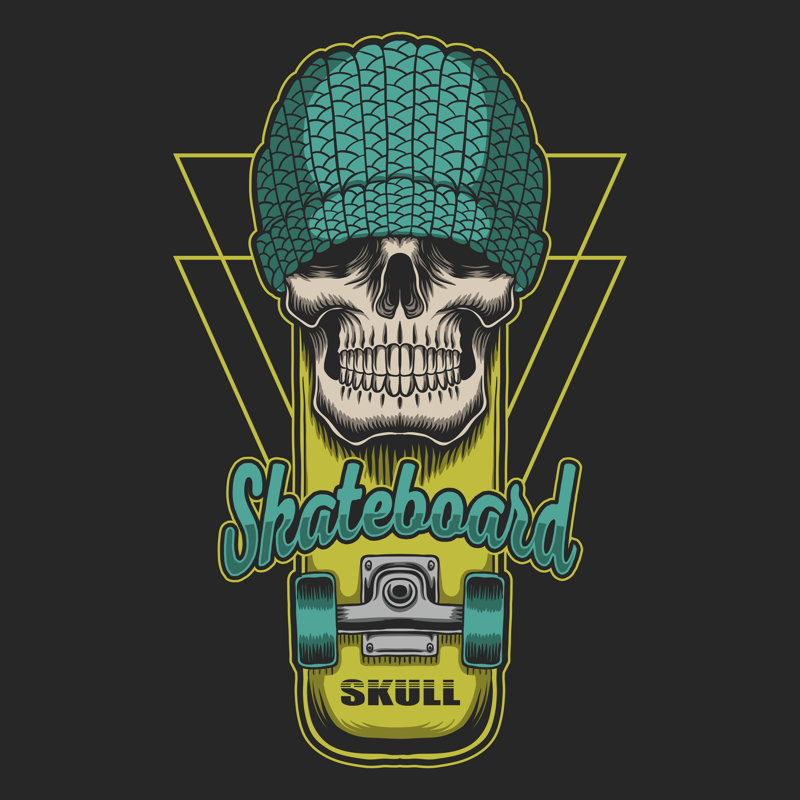 Skull Skateboard by Andi Permana Putra - Wrapped Canvas Print, 91cm H x 91cm W