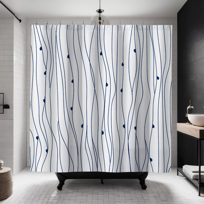Coco Shower Curtain, Navy Blue