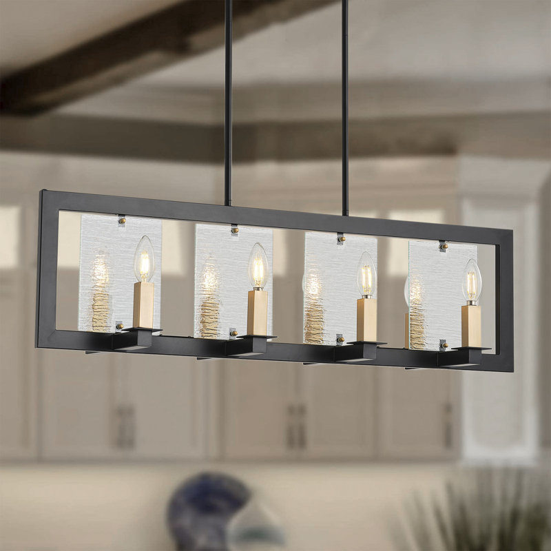 Luminaire suspendu noir mat 8 lumières Hoggan