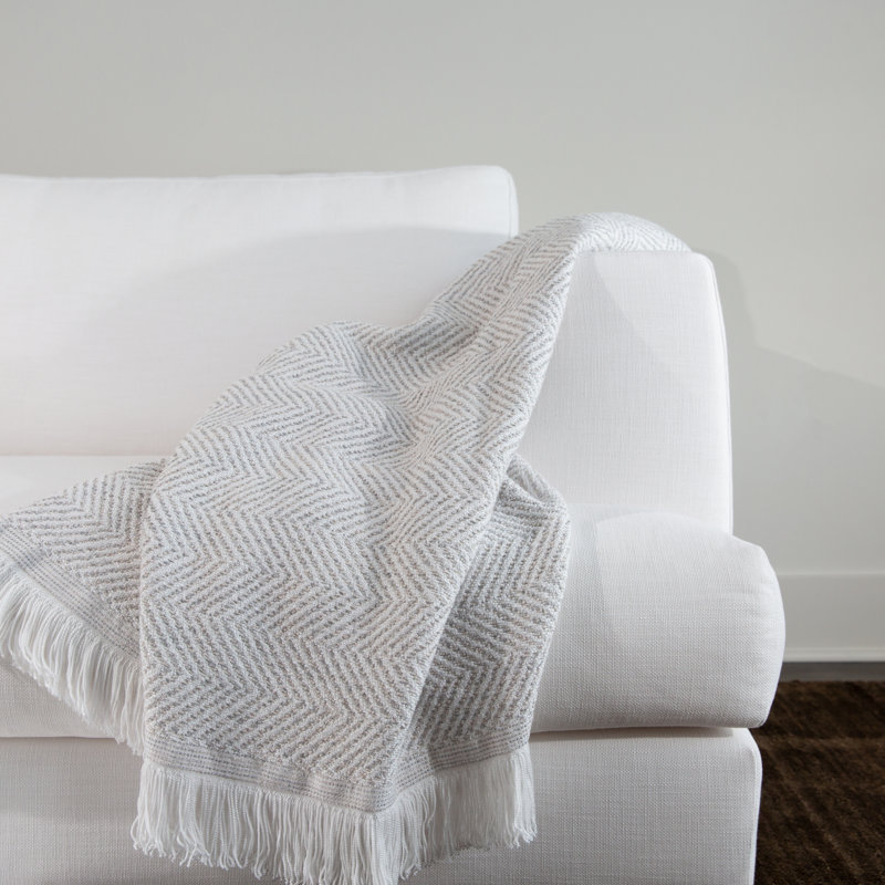 Sunbrella Eakins Throw Blanket, Cloud