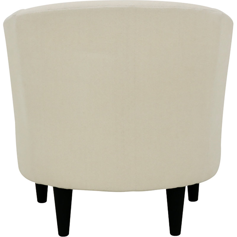Kronos Upholstered Barrel Chair, Chloe Ice Polyester, Black