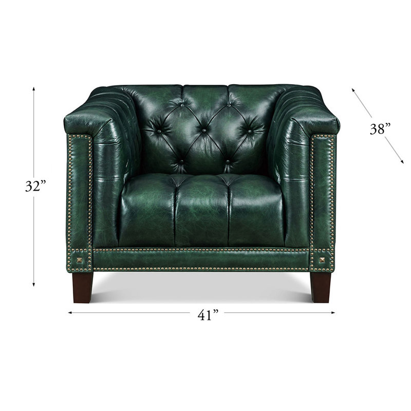 Chaise 100% cuir fleur Picadilly, Brown