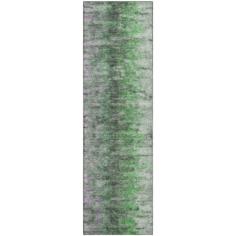 Tapis décontracté de qualité supérieure Mayfield AMF2319, Tapis de couloir 2 pi 3 po x 7 pi 6 po, Vert