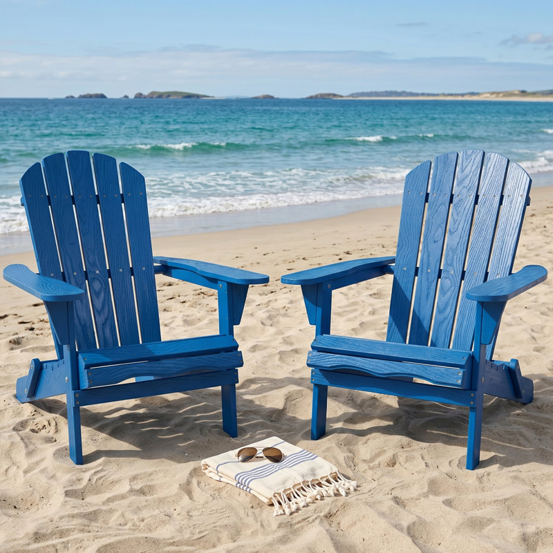 Abril Outdoor Adirondack Chair Set Of 2, Navy