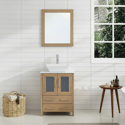  24" Single Bathroom Vanity Set with Mirror