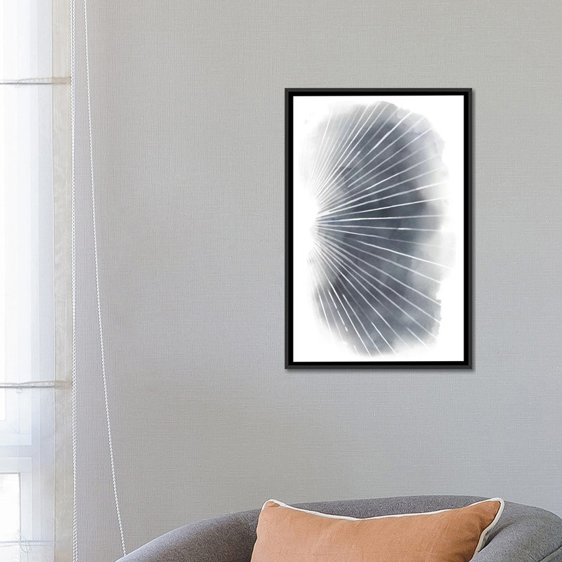 «Rays II», reproduction sur toile, H 26 po x l 18 po x P 1,5 po, Toile avec cadre noir, Pas de tapis