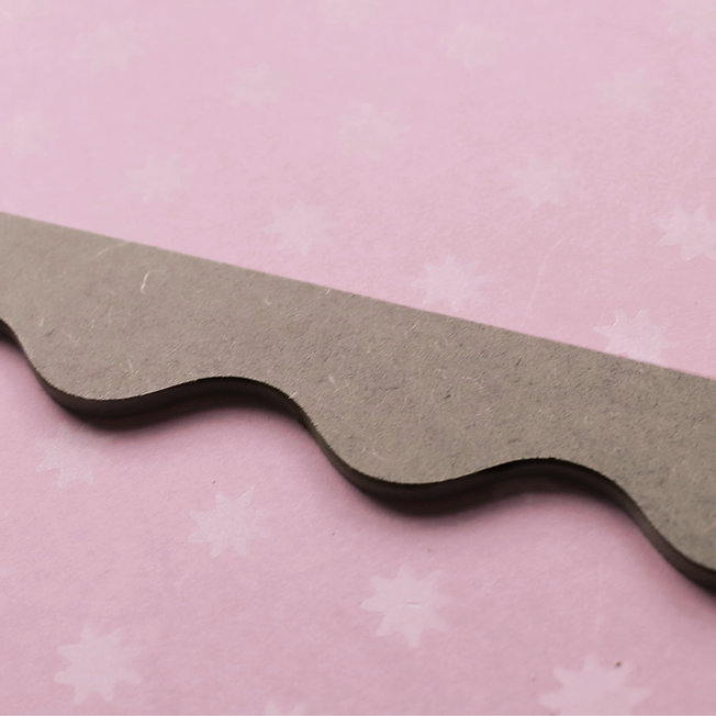 PRIMED (Pack of 2) Wavy Decorative Design Trims - Edging MDF Wood (Moisture Resistant) - 950mm x 50mm x 6mm - Dado Moulding for DIY