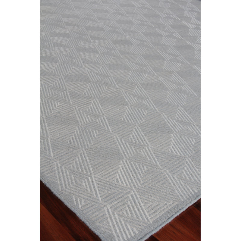 Pavilion Wool Geometric Area Rug in Denim, Rectangle 8' x 10'