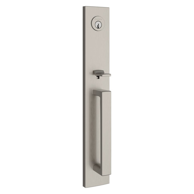Santa Cruz Handleset, Square Lever, Satin NIckel, 2.69" W x 2.41" D