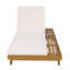 Ensemble de méridienne, espace disponible sur un côté, bois d'acacia massif avec coussin de détente (crème et triple pli) - version gris foncé assortie disponible-1726226262