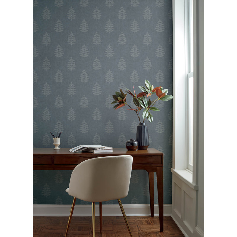 Papier peint Frond Denim Leaf, Blue