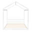 Grand lit maison en bois avec tête de lit, blanc