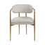 Fauteuil en chenille et or Zayn Beige (ensemble de 2)