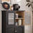 Black Solid Wood Storage Bookcase