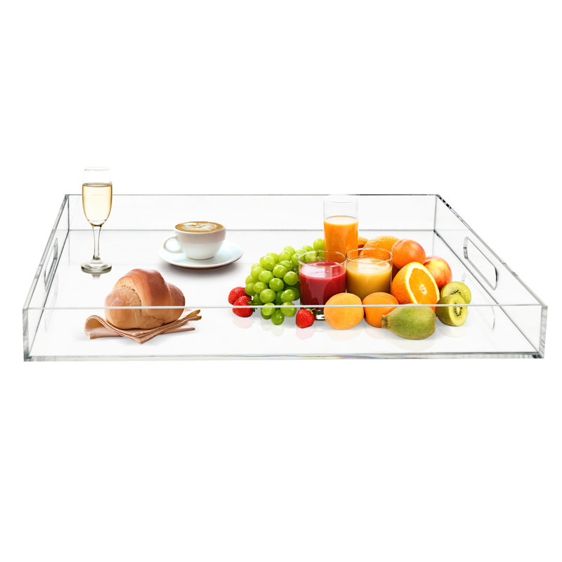 Acrylic Serving Tray, 1.97" H x 18.9" W x 18.9" D