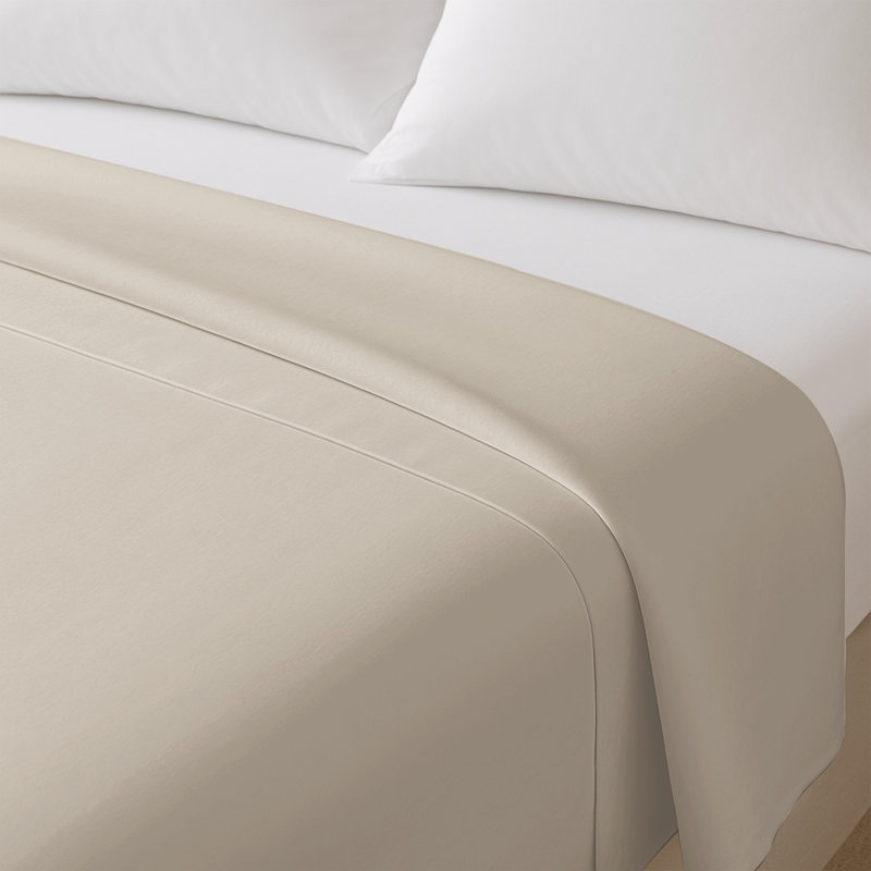 100% Cotton Standard Flat Sheet, Cream, Single (3')