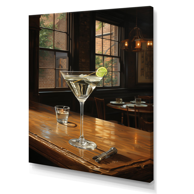 «Crystal Durty Martini With 2 Olives II», art mural cocktails, H 20 po x l 12 po x P 1 po