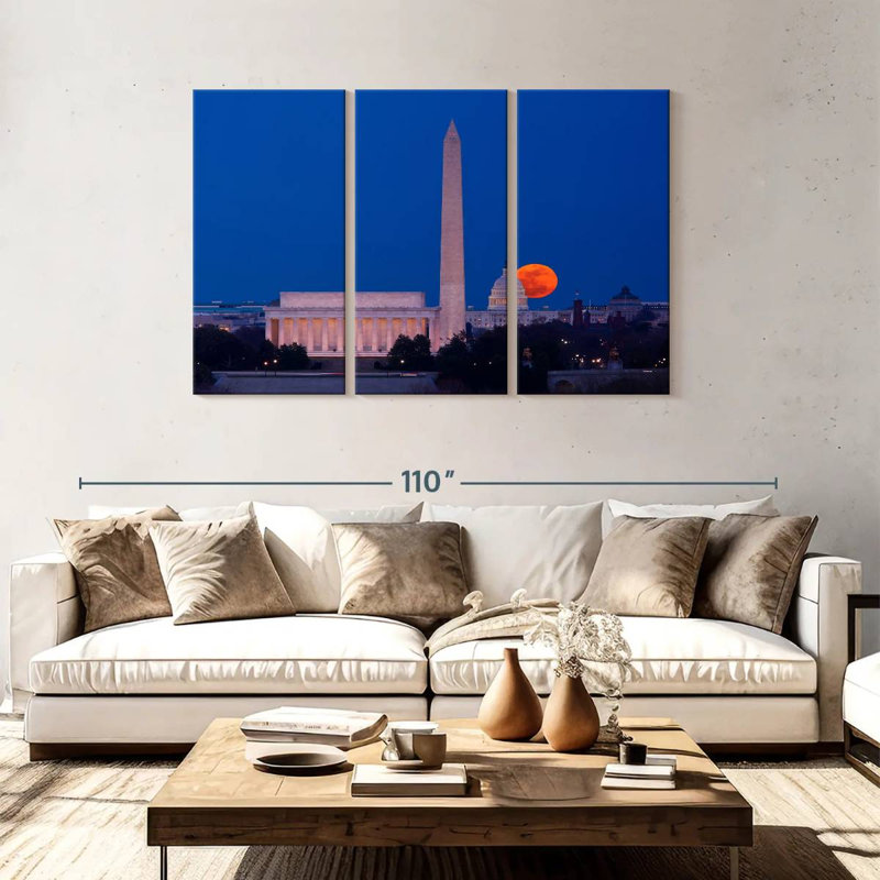 Sirécis récolte lune sur Washington DC, H 48 po x l 74 po