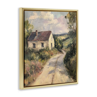 Cadre flottant Scenic Cottage Road, design par Petal Prints Design