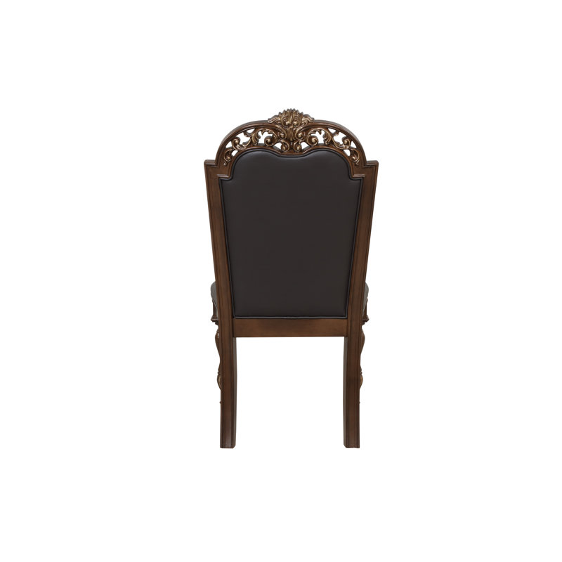 Maximus Wood Dining Side Chair In Madeira Brown (Set Of 6), 6