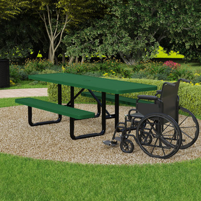 Leisure Craft 8 FT ADA Accessible Outdoor Picnic Table with 2 Bench Seats by Leisure Craft