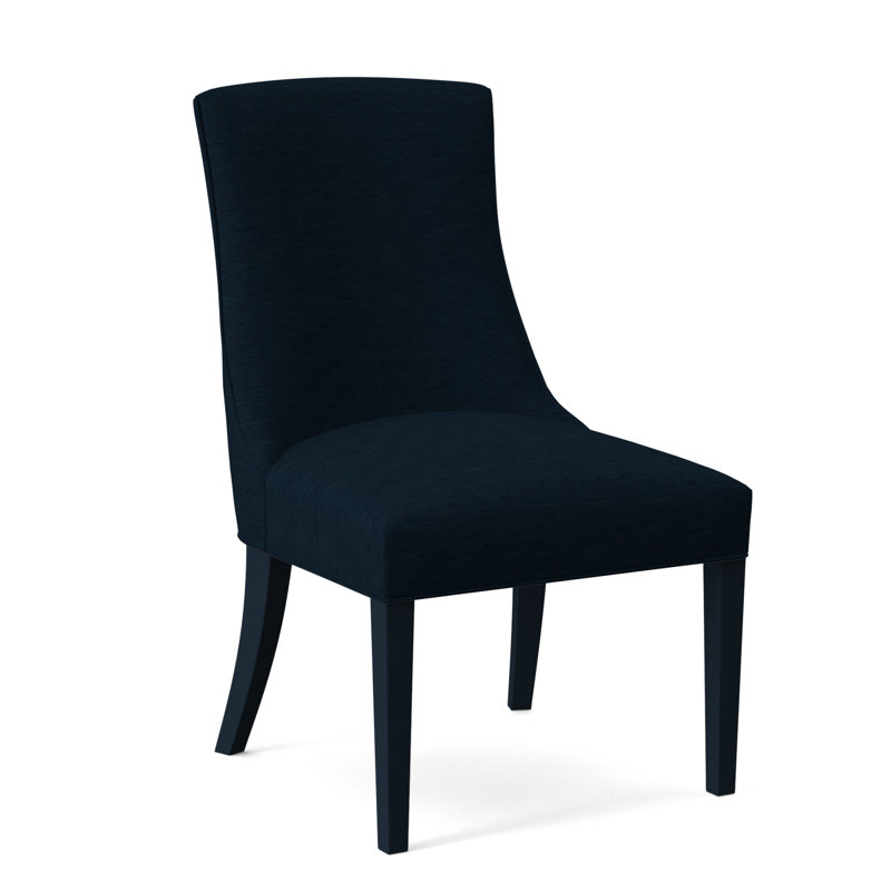 Tuxedo Slipper Dining Chair, Green and Blue Stripe; 0252-54, Navy Finish