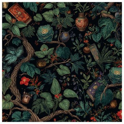 Botanical Leaves Vines Bath Mat