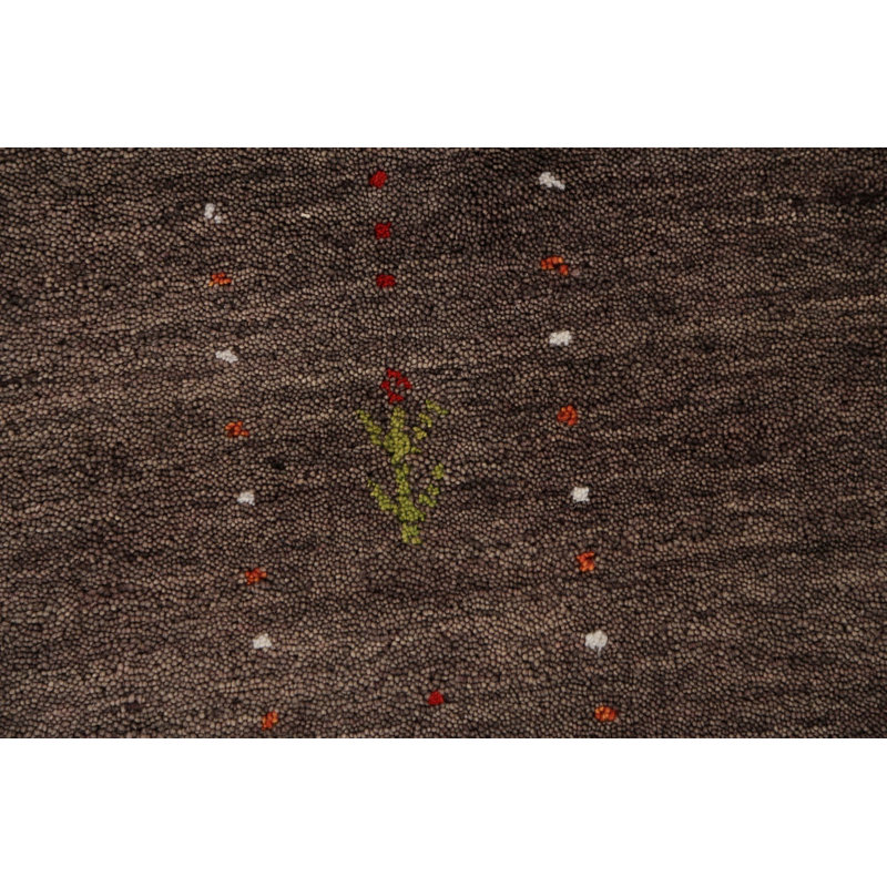 Brown Handmade Gabbeh Oriental Area Rug 5x8